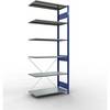 Steckregal einreihig Fachboden-BxT 1000 x 500 mm blau Höhe 2500 mm Anbauregal. TAKKT Industrial & Packaging
