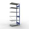 Steckregal einreihig Fachboden-BxT 1000 x 600 mm blau Höhe 2500 mm Anbauregal. TAKKT Industrial & Packaging