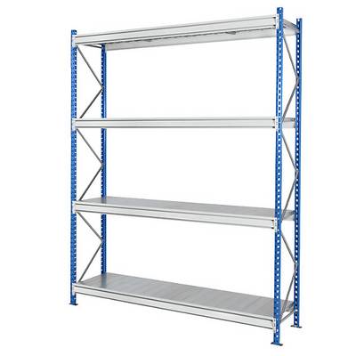 Schwerlast-Großfachregal mit Stahlauflagen Rahmenfarbe blau HxBxT 2996 x 2410 x 1000 mm Grundregal. MAN ORGA-0