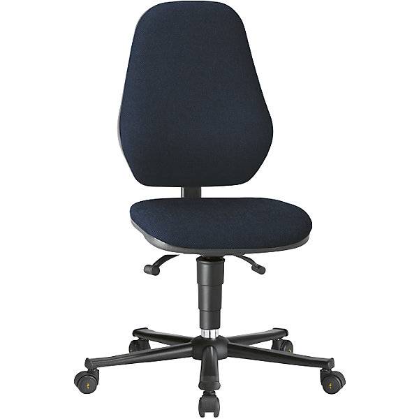 ESD-Arbeitsdrehstuhl ableitfähig mit Permanentkontakt mit Rollen Stoffbezug blau. Bimos-Sitztechnik |-0