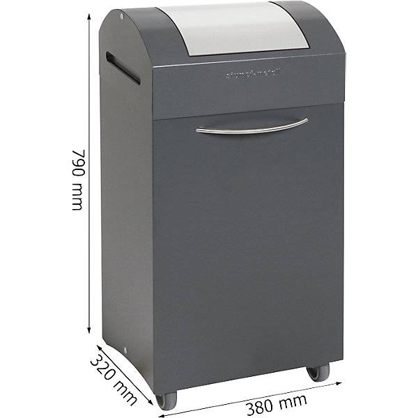 Wertstoffsammler flammverlöschend BxT 380 x 320 mm Volumen 60 l Einwurf lichtgrau. Stumpf Metall GmbH-3