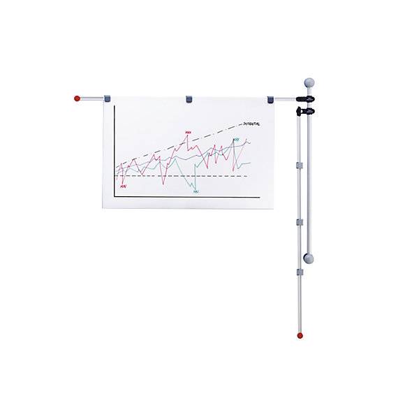 Planhalter Wand mit 2 Schwenkarmen Höhe 1000 mm. MAUL 984479 49
