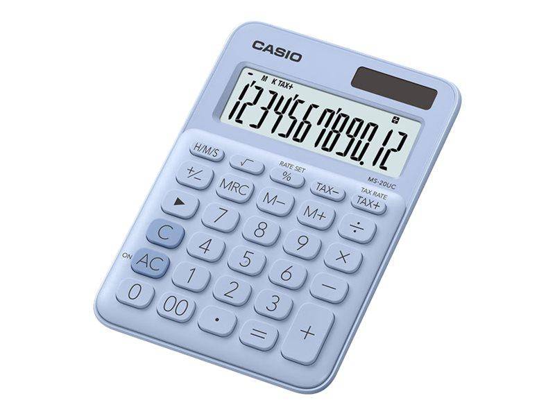Casio MS-20UC-LB Tischrechner Hellblau Display (Stellen): 12 solarbetrieben, batteriebetrieben (B x H x T) 105 x 23 x 14-1