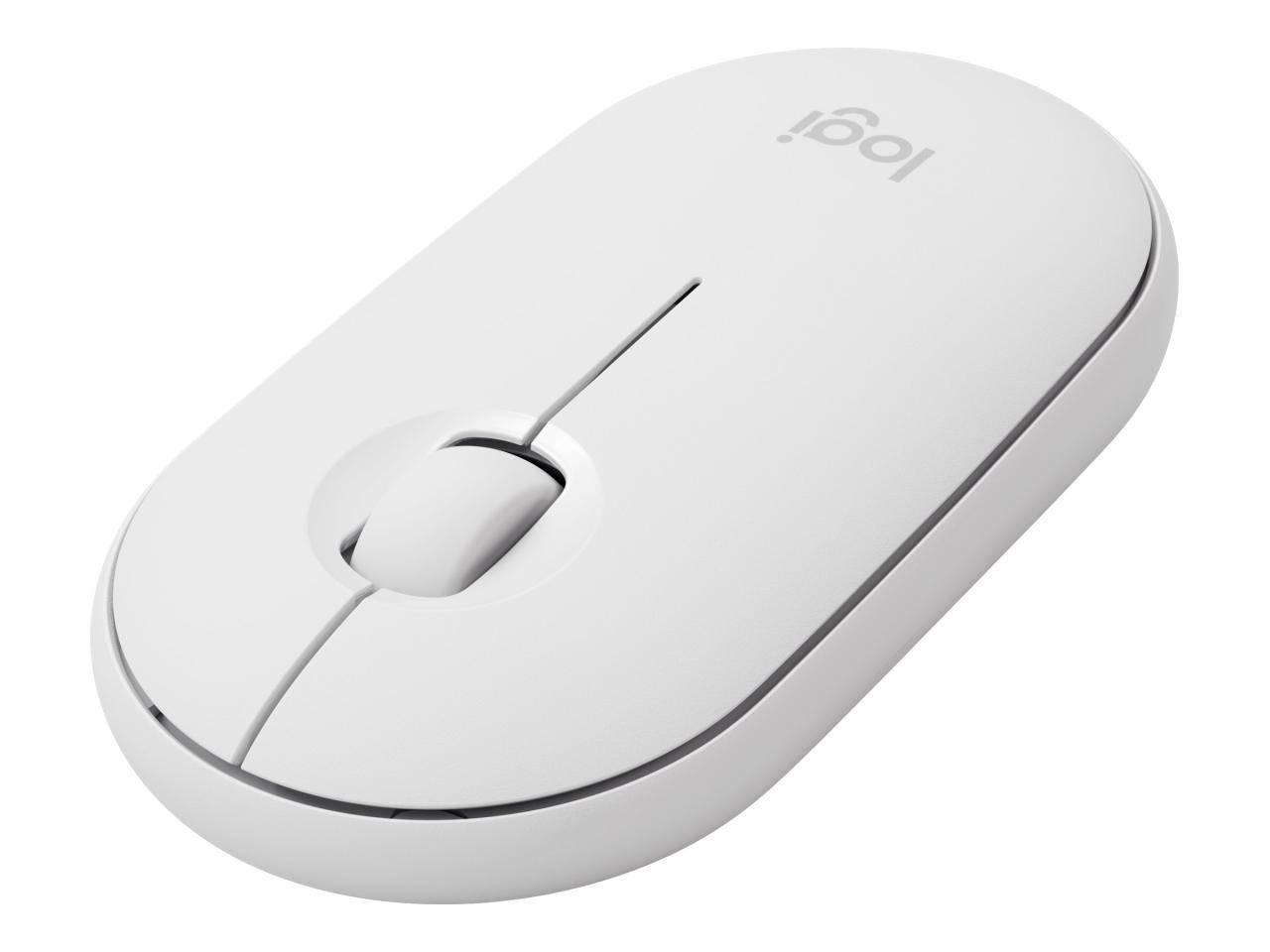 Logitech Pebble M350 Maus Bluetooth®, Funk Optisch Weiß 3 Tasten 1000 dpi Geräuscharme Tasten-1