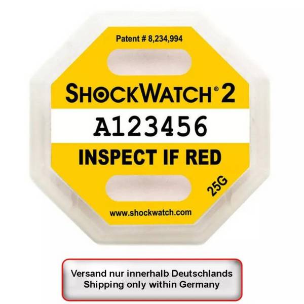 Stoßindikator Shockwatch2 5g - 75g (100 Stück) 25g