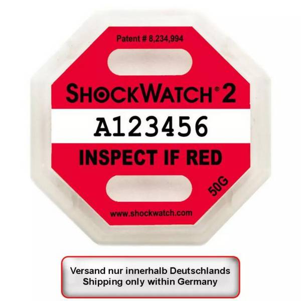 Stoßindikator Shockwatch2 5g - 75g (100 Stück) 50g
