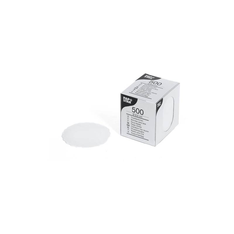 PAPSTAR Tassendeckchen rund, weiß, Durchmesser: 8,5 cm-0