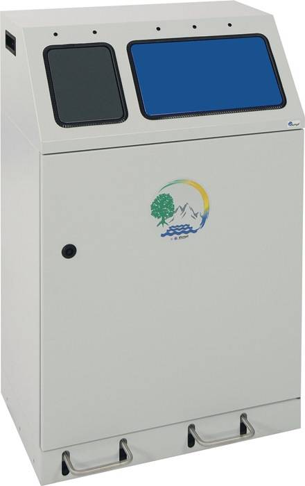 Wertstoffsammler 1x30,1x60l H920xB580xT380mm lichtgrau/anthrazitgrau/enzianblau-1