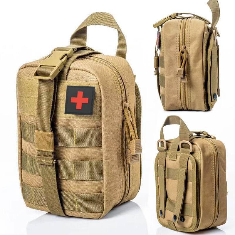 Military IFAK1 Trauma Kit Erste Hilfe inkl. handlicher Tasche Outdoor braun (8 teilig)-0