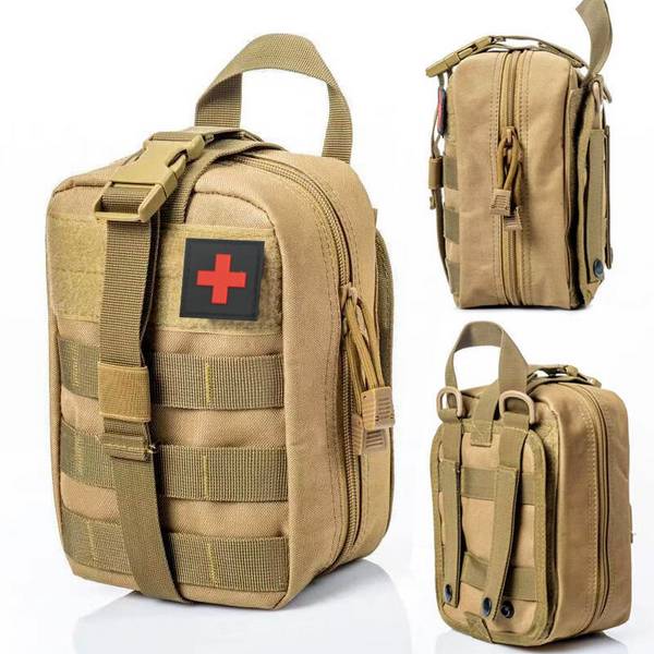 Military IFAK1 Trauma Kit Erste Hilfe inkl. handlicher Tasche Outdoor braun (8 teilig)