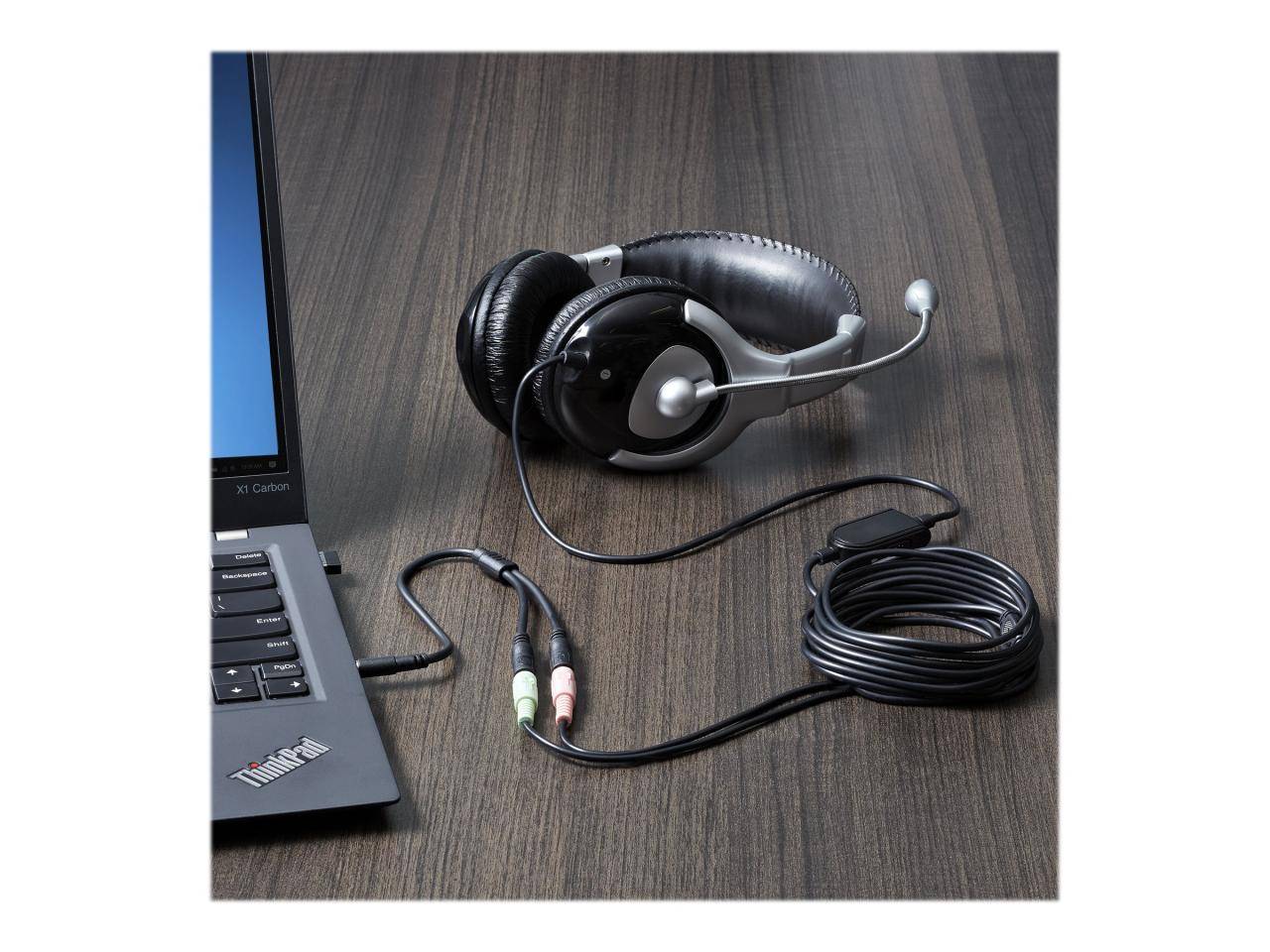 STARTECH MUYHSMFF 3.5 mm 4 Conductor Male to 2x 3.5mm Female Headset Adapter-1