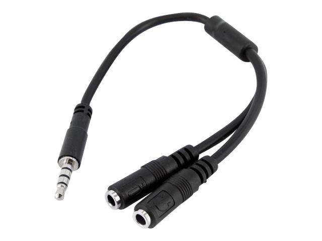 STARTECH MUYHSMFF 3.5 mm 4 Conductor Male to 2x 3.5mm Female Headset Adapter-2