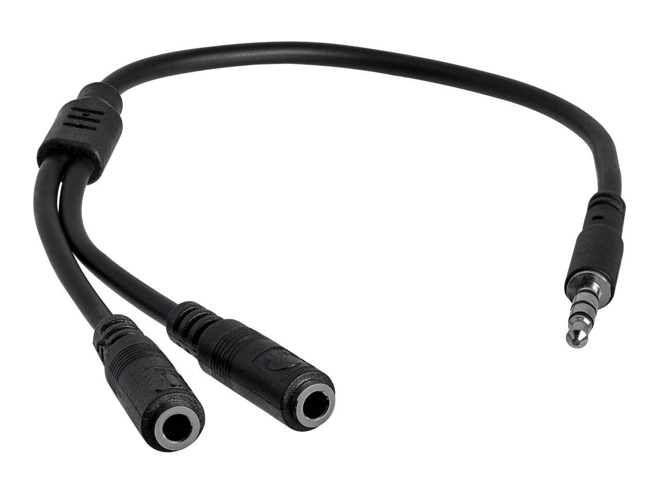 STARTECH MUYHSMFF 3.5 mm 4 Conductor Male to 2x 3.5mm Female Headset Adapter-3