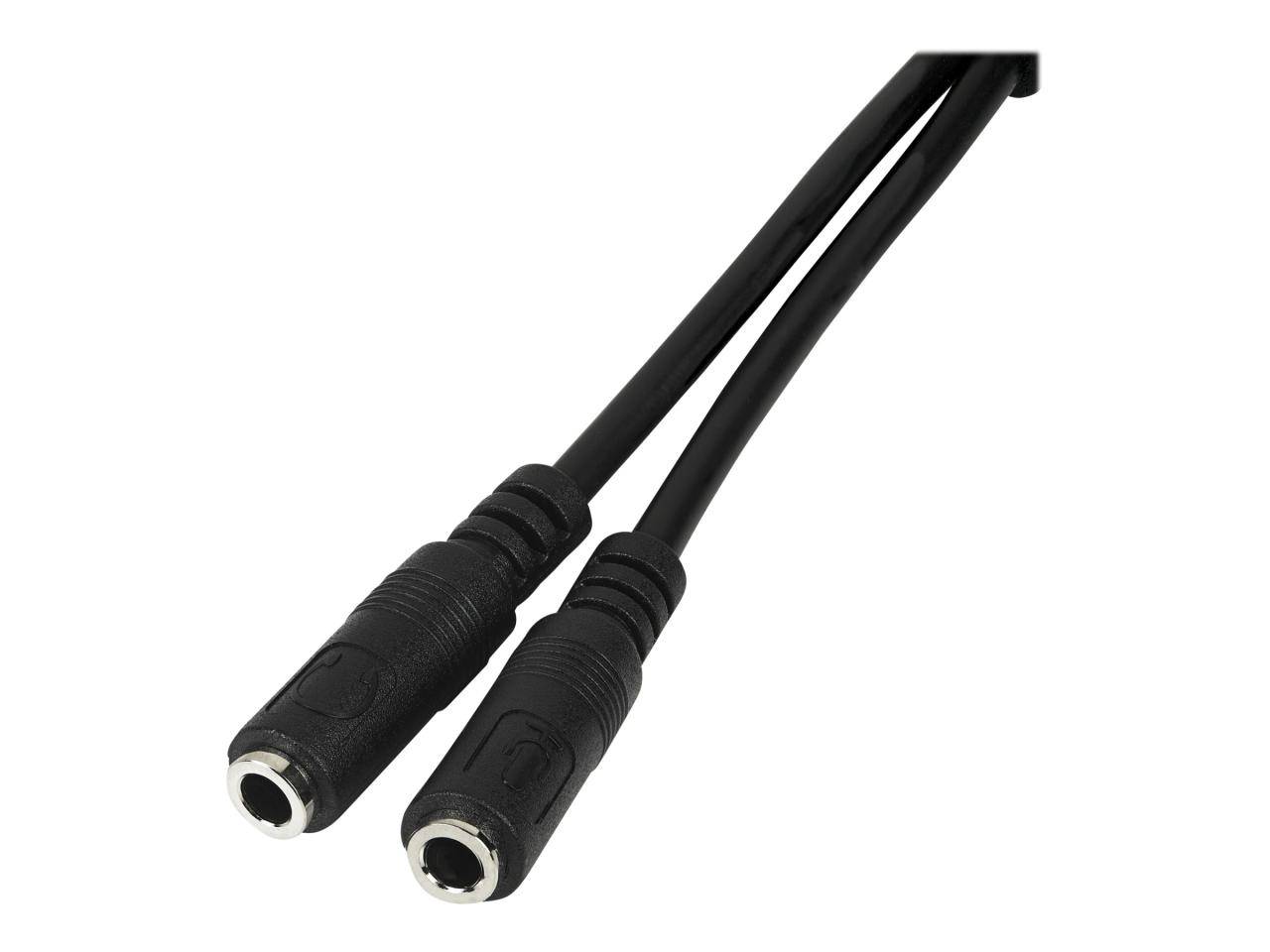 STARTECH MUYHSMFF 3.5 mm 4 Conductor Male to 2x 3.5mm Female Headset Adapter-4
