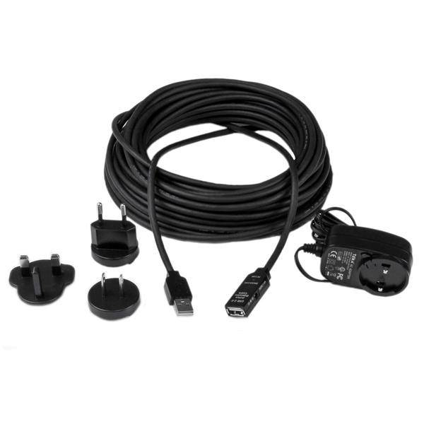 StarTech.com 15m USB 2.0 Repeater Kabel - Aktives USB Verlängerungskabel mit Signalverstärker - 1 x USB Stecker/ 1 x-4