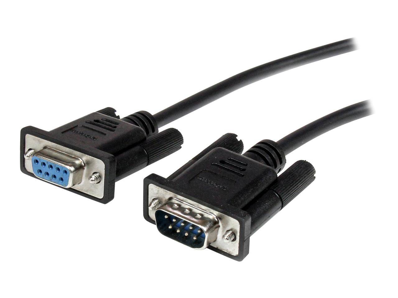 StarTech.com 2 m schwarzes Seriell Straight-Through DB9 RS232-Kabel - Stecker/Buchse - Serielles Verlängerungskabel --0