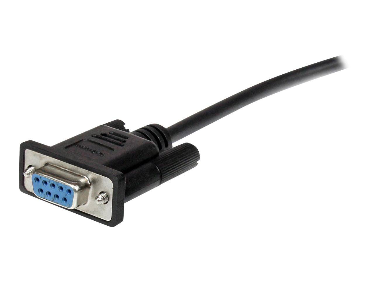 StarTech.com 2 m schwarzes Seriell Straight-Through DB9 RS232-Kabel - Stecker/Buchse - Serielles Verlängerungskabel --4