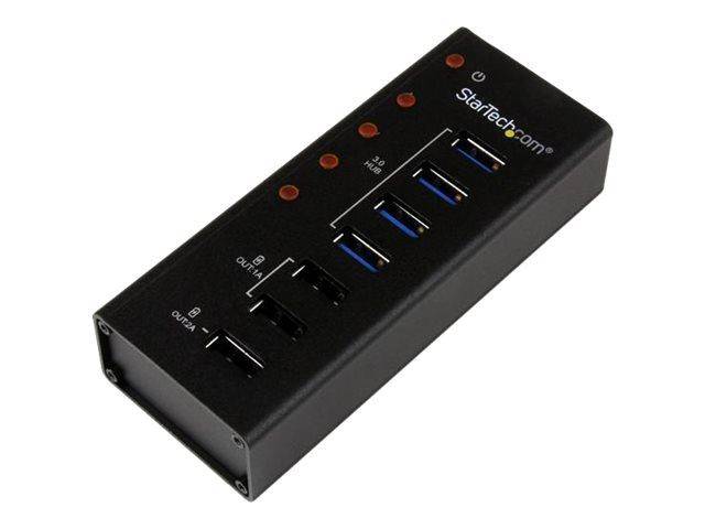 StarTech.com 4 Port USB 3.0 Hub plus 3 Ladeanschlüsse (2x 1A & 1x 2A)-0
