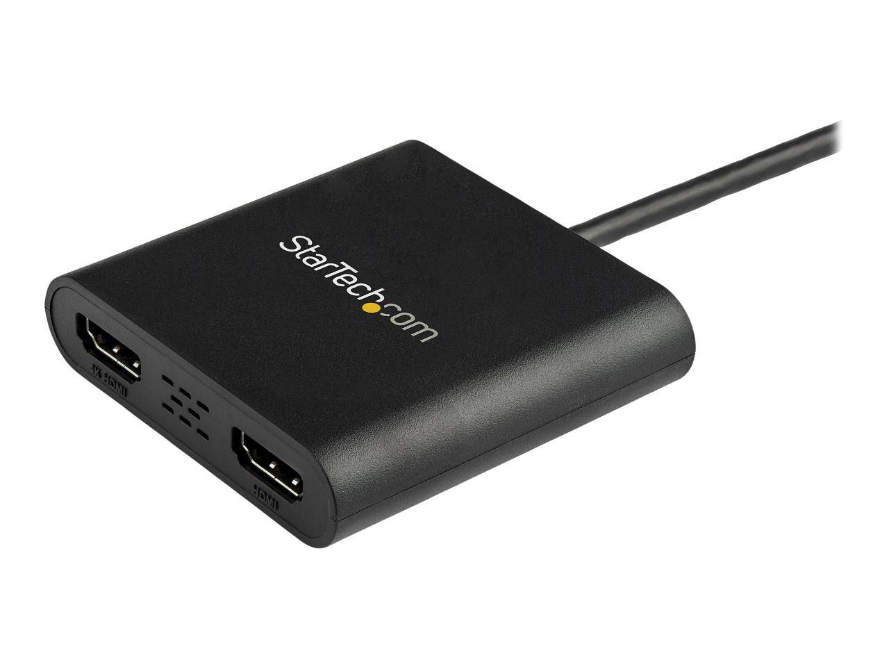 StarTech.com USB 3.0 to Dual HDMI Adapter, 1x 4K 30Hz & 1x 1080p, External Video & Graphics Card, USB Type-A to HDMI-2