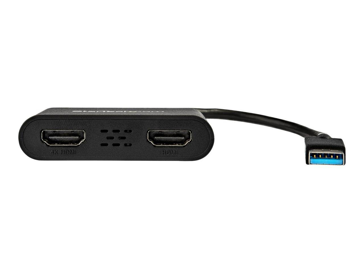 StarTech.com USB 3.0 to Dual HDMI Adapter, 1x 4K 30Hz & 1x 1080p, External Video & Graphics Card, USB Type-A to HDMI-3