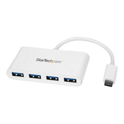 STARTECH.COM USB-C Hub - 4 Port USB 3.0 - USB C auf 4x USB-A - Bus Powered - Weiss - Kompakter USB C Hub - USB Typ-C Ada-0