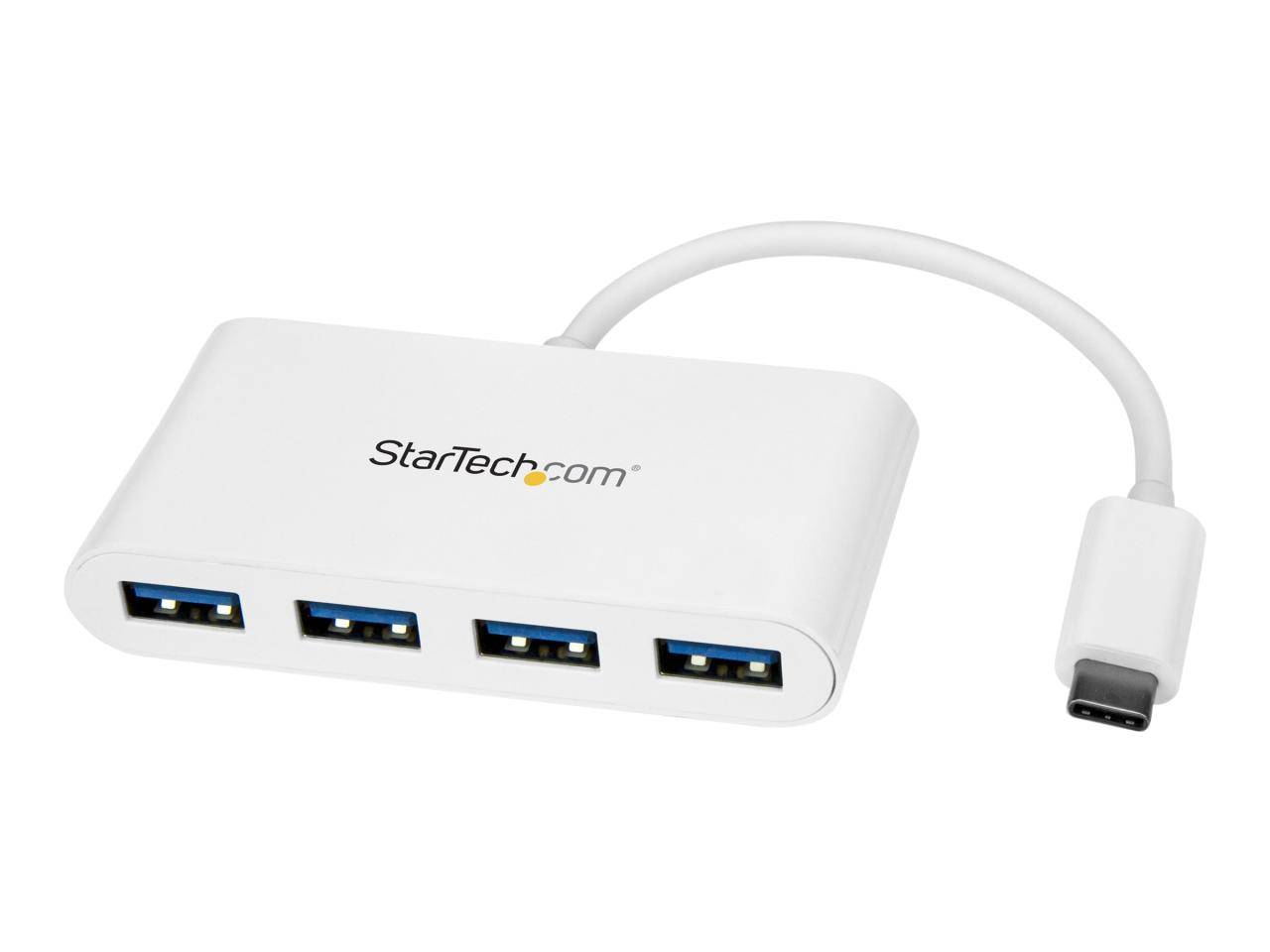 STARTECH.COM USB-C Hub - 4 Port USB 3.0 - USB C auf 4x USB-A - Bus Powered - Weiss - Kompakter USB C Hub - USB Typ-C Ada-1