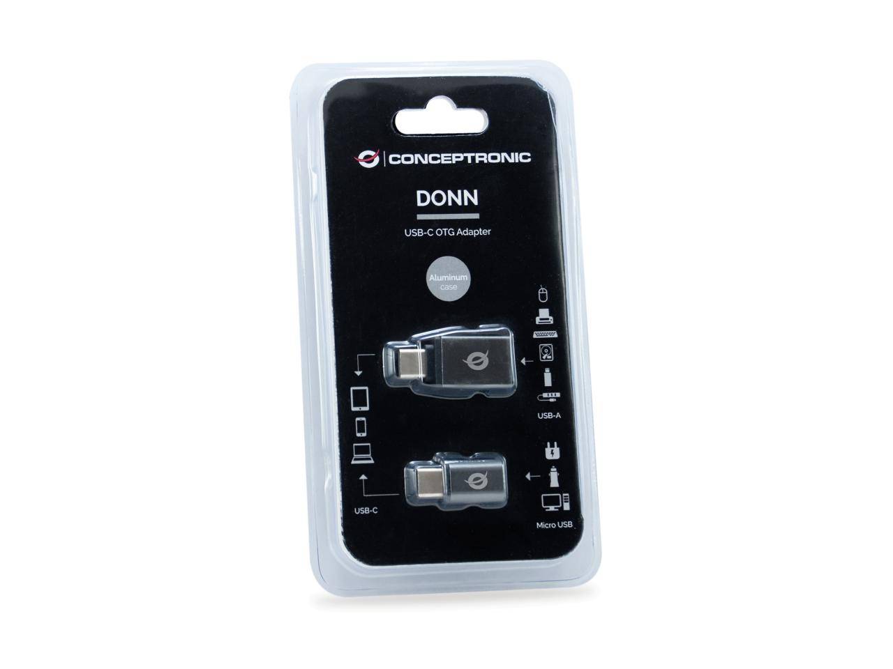 CONCEPTRONIC DONN04G USB-C zu -USB-A-Adapter, schwarz 4k30H-2