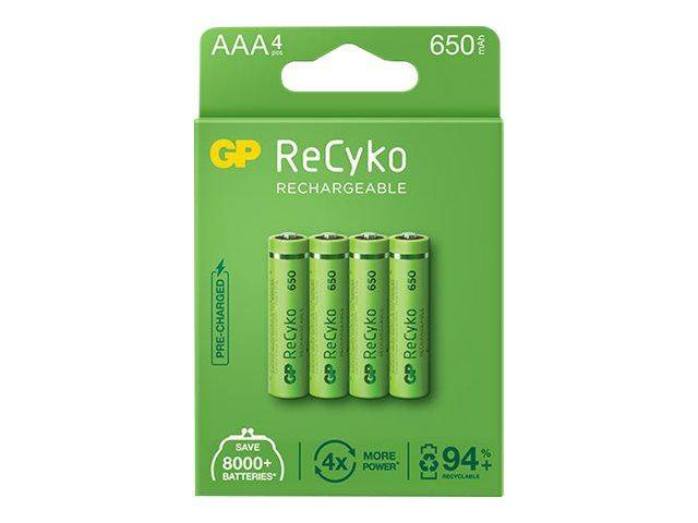 GP Battery NiMH rechargeable batteries 12065AAAHCE-C4 - 650 mAh - Nickel-Metallhydrid (NiMH) - AAA - 1,2 V - G-0