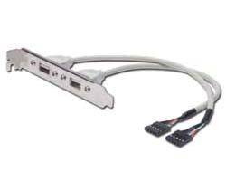 Digitus USB 2.0 Anschlusskabel [2x USB 2.0 Stecker intern 5pol. - 2x USB 2.0 Buchse A] AK-300301-002-E 25.00 cm-2