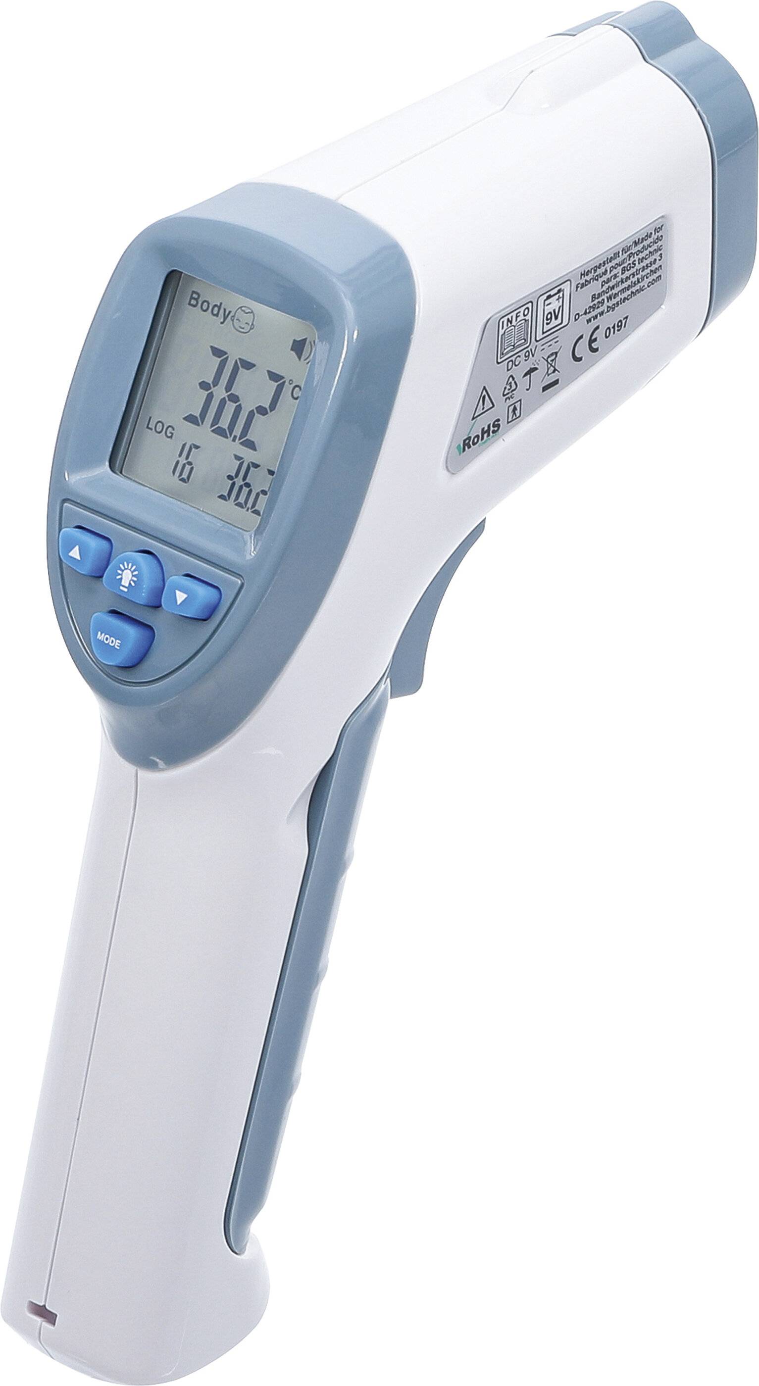 Stirn-Fieber-Thermometer kontaktlos, Infrarot für Personen + Objekt-Messung 0 - 100°-0