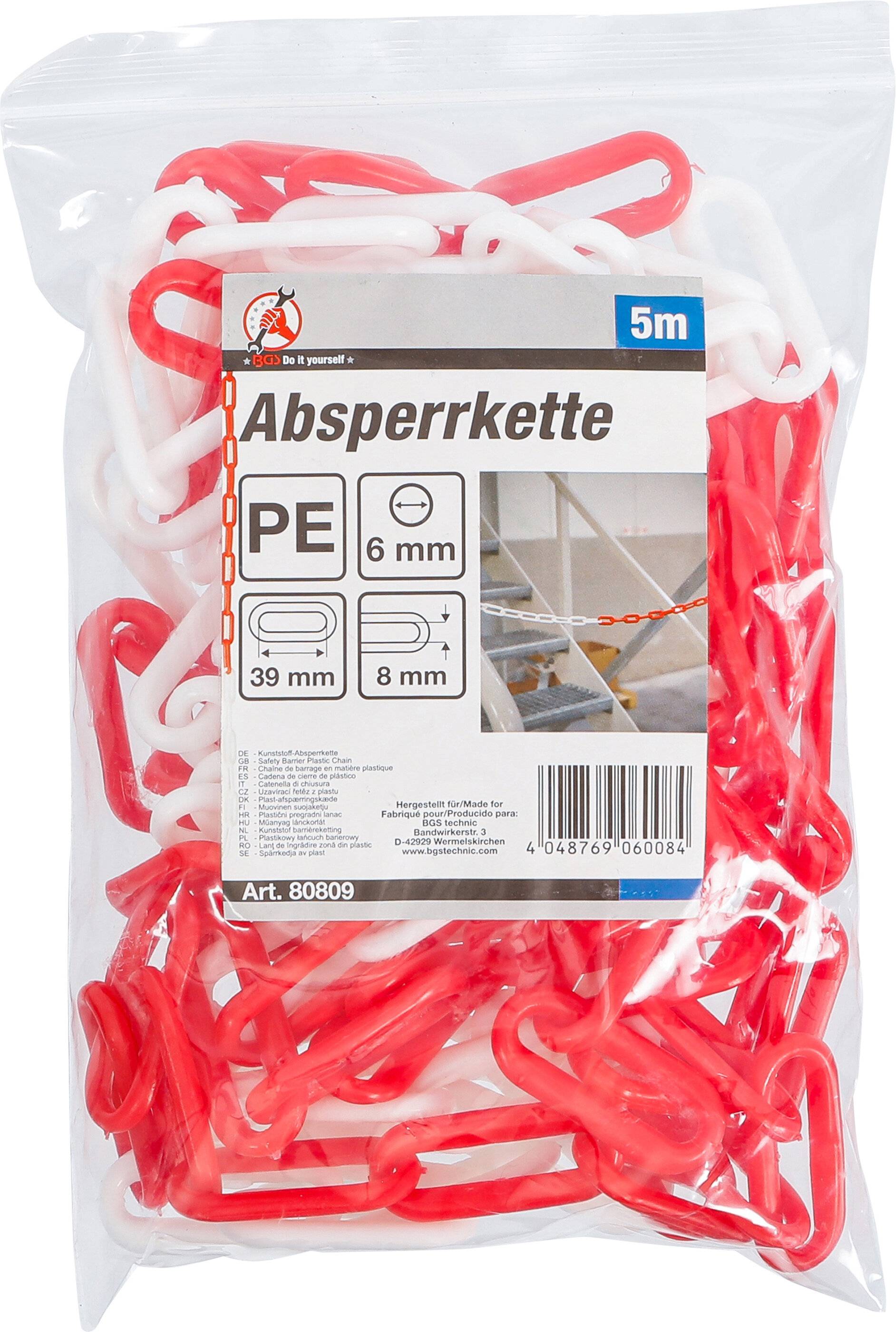 Absperrkette Rot-Weiß Kunststoff 5 m-2