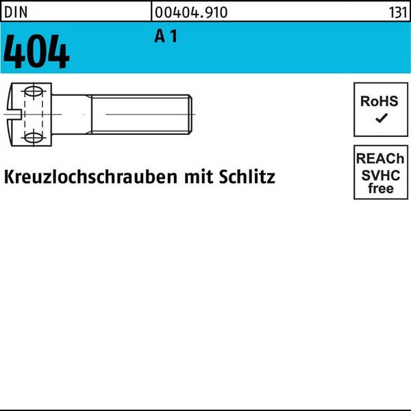 Kreuzlochschraube DIN 404 Schlitz M4x 16 A 1 100 Stück