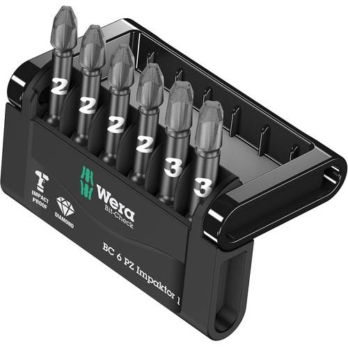 Wera Mini-Check Impaktor 3 05057692001 Bit-Set 6teilig Kreuzschlitz Pozidriv Impaktor-Technologie