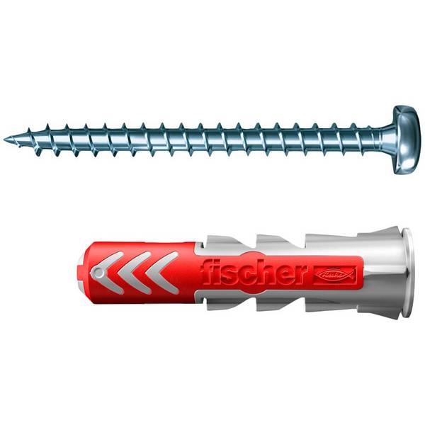 Fischer 545838, Schrauben- & Dübelsatz, Autoklaven-Porenbeton, Mauerziegel, Beton, Gipsblock, Gipsfaserplatten, Gipskart