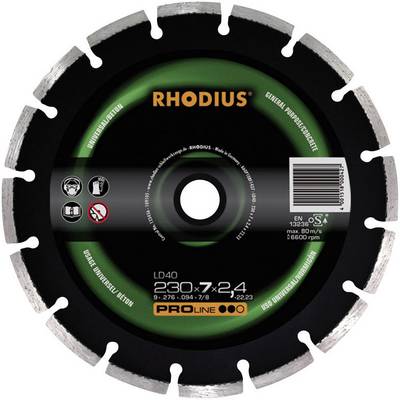 'Rhodius LD40' Trennscheibe, Durchmesser: 230 mm, für Bauwirtschaft, max. Umdrehung 6600 pro Minute, grün/schwarz.