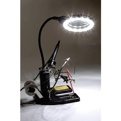 TOOLCRAFT 826054 LED-Lupenleuchte mit 3. Hand Vergrößerungsfaktor=2 x, 4 x 2021 Energieeffizienzklasse n.rel-1