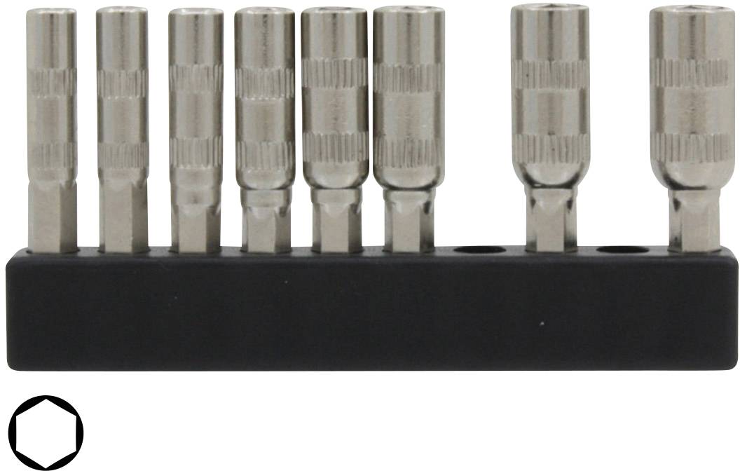 DONAU Außen-Sechskant Steckschlüsseleinsatz-Set 8teilig 5/32\" (4 mm) Produktabmessung, Länge 28 mm D
