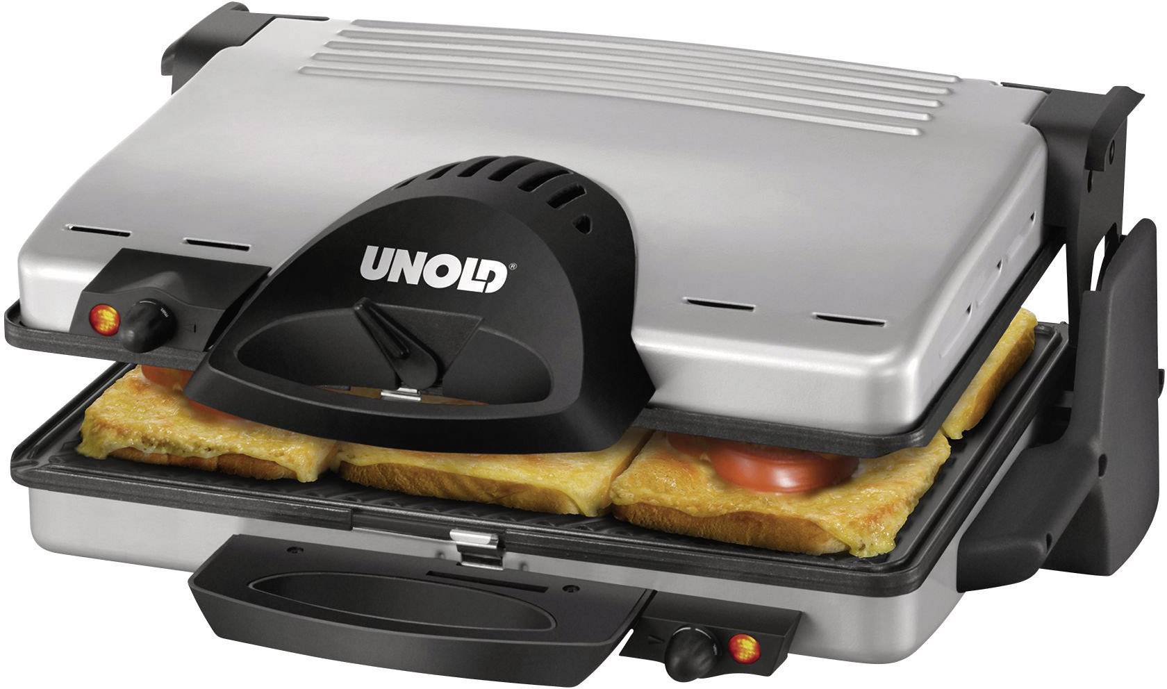Unold 8555 Elektro Kontaktgrill mit manueller Temperatureinstellung Edelstahl, Schwarz-1