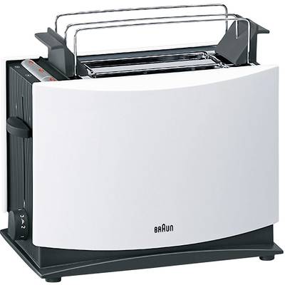 Braun HT450 Toaster mit Brötchenaufsatz Weiß, Schwarz