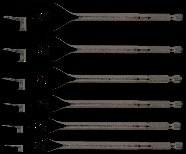C.K T2942P Holz-Fräsbohrer-Set 6teilig 10 mm, 13 mm, 16 mm, 20 mm, 22 mm, 25 mm 1/4" (6.3 mm) 1 Set