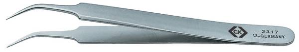 C.K T2317  Präzisionspinzette   Spitz, gebogen, fein 105 mm