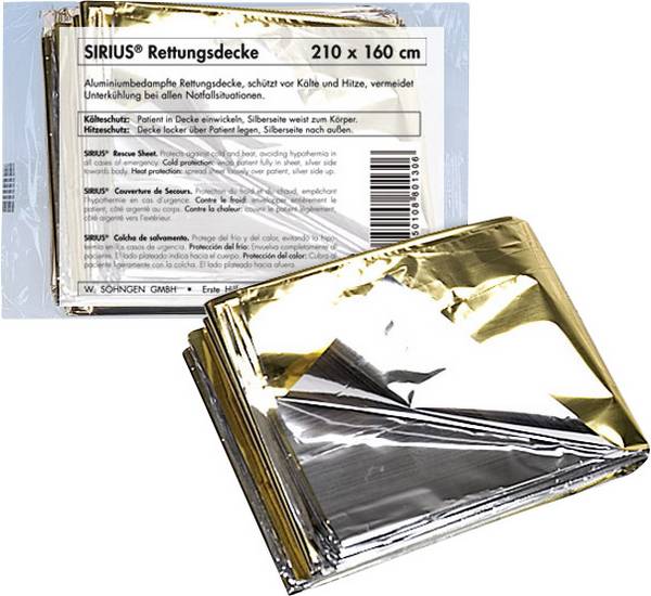 Söhngen 0701001 SIRIUS Rettungsdecke Pkw (L x B) 210 cm x 160 cm DIN 13164 1 St.