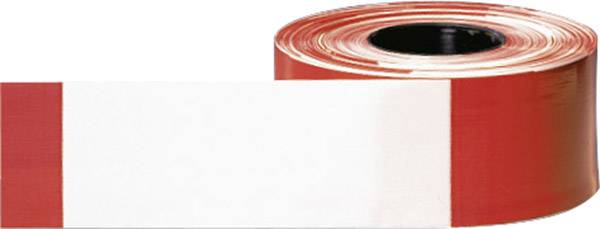 Moravia 330.10.147 Absperrband rot/weiss 30µm 80mmx500m extrem reißfest Kart 3 Absperrband  (L x B) 500 m x 80 mm