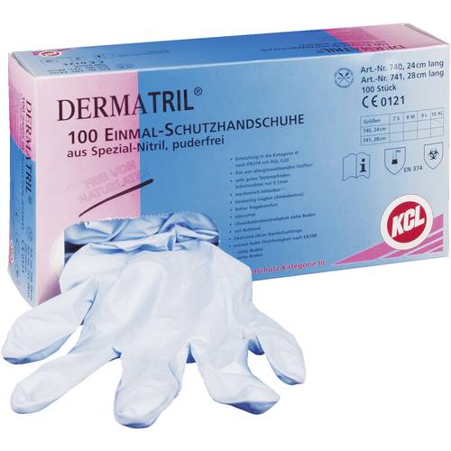 Thumbnail - KCL Dermatril 740-10 100 St. Nitril Einweghandschuh Größe (Handschuhe): 10, XL EN 374