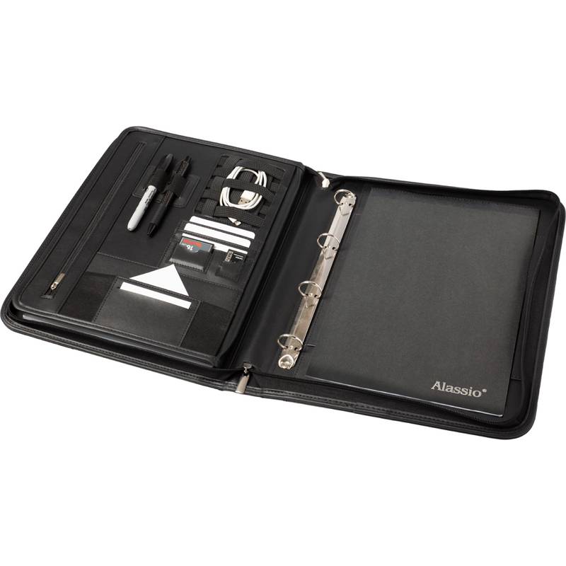 Alassio Orgamappe, A4, Lederimitat, schwarz-0