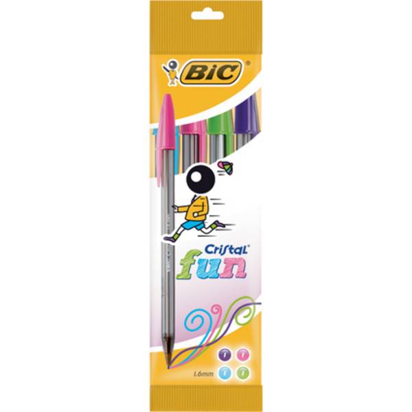 BIC Kugelschreiber Cristal Fun, 4er Kartonetui
