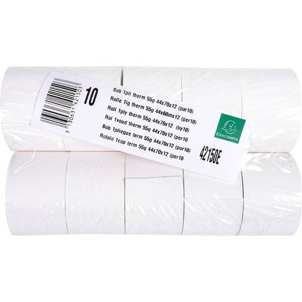 EXACOMPTA Thermorollen für Kassensysteme, 44 mm x 60 m