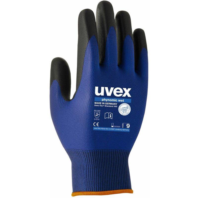 uvex Arbeitshandschuh phynomic wet, Gr. 12, blau/anthrazit (6300092)-0