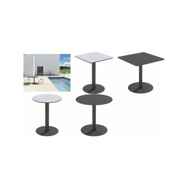 PAPERFLOW Gartentisch CROSS, Durchmesser: 600 mm, grau (74600605)-0