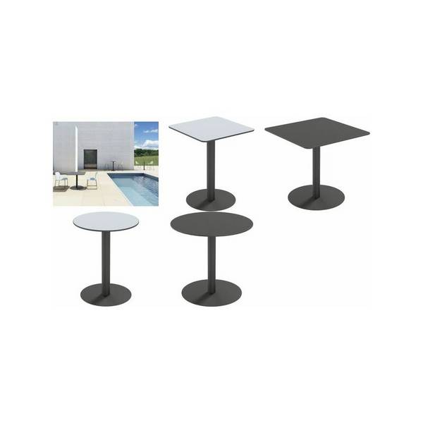 PAPERFLOW Gartentisch CROSS, Durchmesser: 600 mm, grau (74600605)